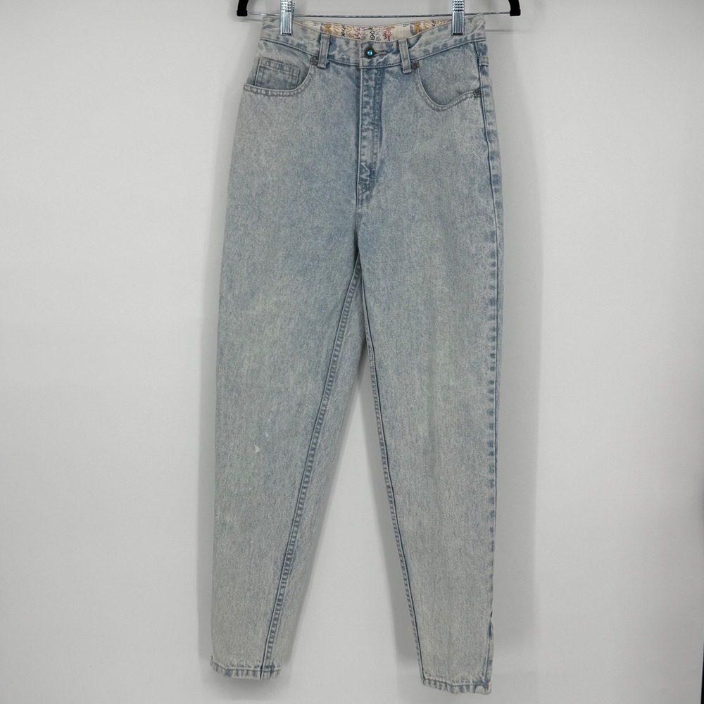 Vintage 80s 90s LA Gear Acid Wash Jeans 9/27 High Rise Ankle Zip
